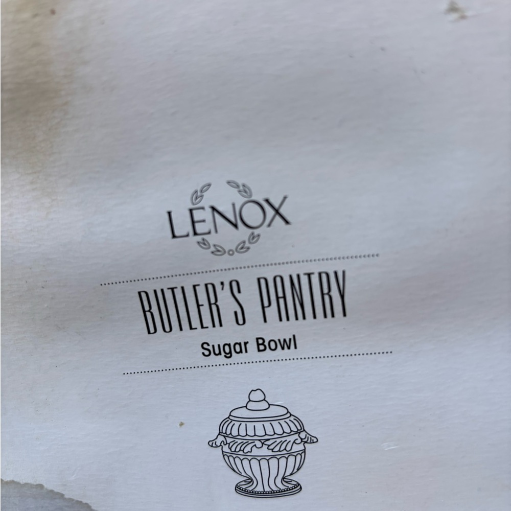 Lenox Butler's Pantry Sugar Bowl with Cream and Black Design